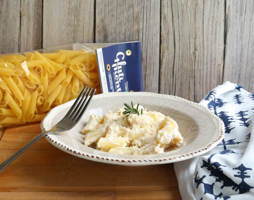 Pennette Glutiniente con Grana Padano, Philadelphia e Mandorle. Un’Espressione di Semplicità e Gusto.